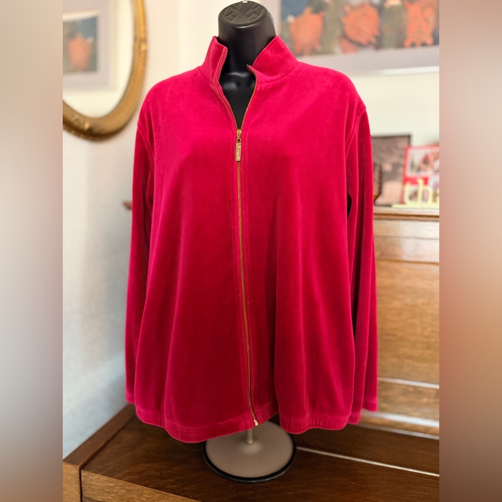 Nordstrom Plush Zip-Front Bomber Jacket in Berry Red